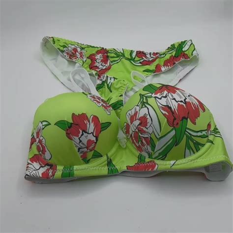Pleasing Strings Women Floral Print Wired Push-Up Bra & Panty Set ...