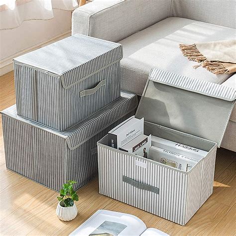 3 Pack Foldable Storage Bin with Lid and Handle – House of quirk
