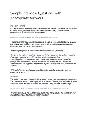 job interview questions and answers pdf Forms and Templates - Fillable ...