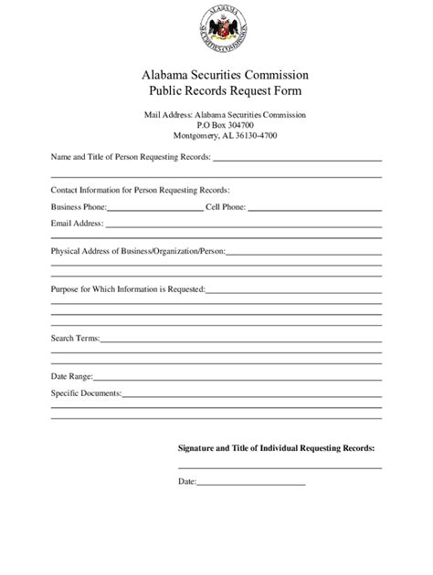 Fillable Online asc alabama Public Records Request Form. Public Records ...