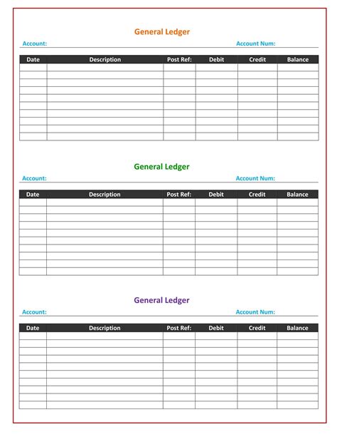 Blank General Ledger Accounting