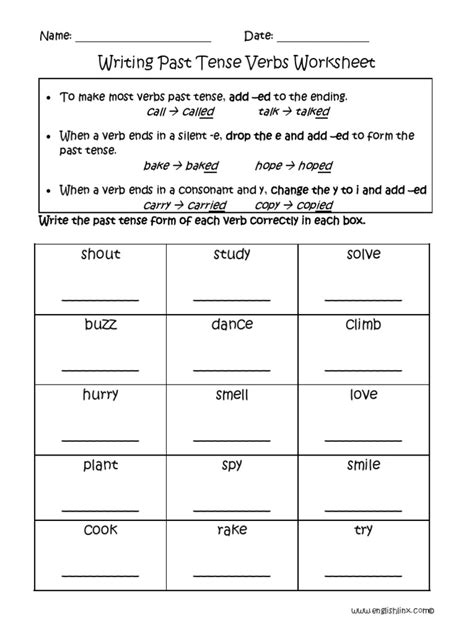 Image result for Past Tense Ed Worksheet