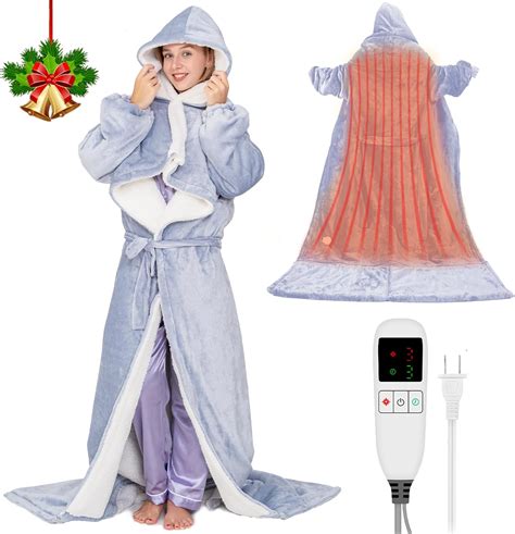 Amazon.com: opclzs Electric Heated Blankets Hoodie for Women with ...