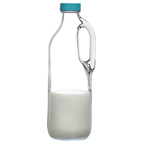 Pasabahce Basic Milk/Juice/Water Bottle 1400 ml 1 Piece, Blue Lid ...