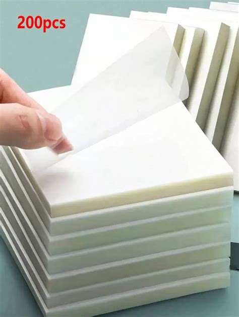 4 Packs (200 Sheets) Transparent Sticky Notes, Self-Stick Note Pads ...