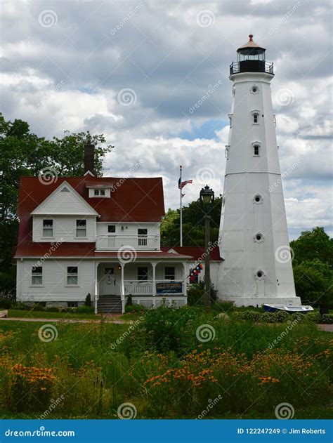 North Point Lighthouse editorial stock image. Image of plated - 122247249