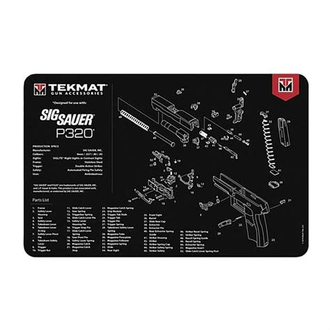 TEK MAT TekMat Pistol Gun Cleaning Mat for Sig Sauer P320 Black | UPC ...