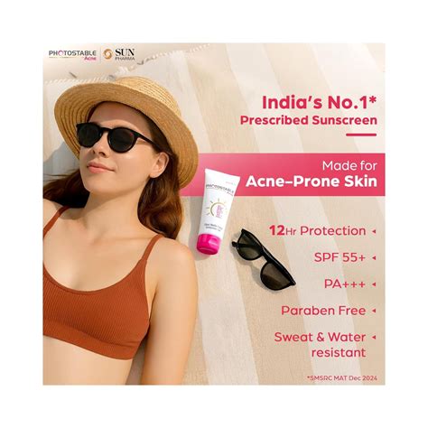 Photostable Acne Clear Matte Finish Face Sunscreen Gel SPF 55+ PA ...