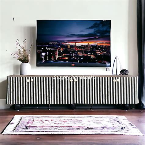 Esther Bone Inlay Media Cabinet Black – Luxury Handicrafts