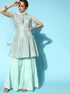 CHHABRA 555 Embellished Kurta, Sharara & Dupatta Set - Buy CHHABRA 555 ...