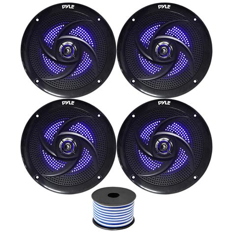 2 Pair (Qty 4) of Pyle PLMRS83BL 8" 300 Watt Peak Power 2-Way ...