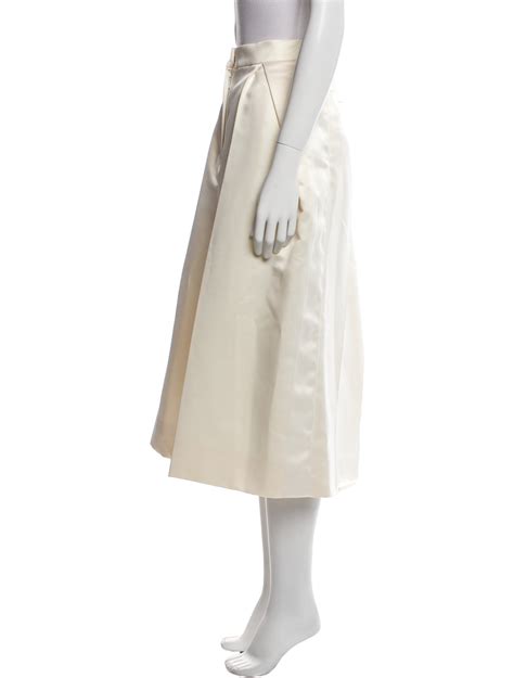 DÔEN Lace Trim Embellishment Midi Length Skirt w/ Tags - White Skirts ...