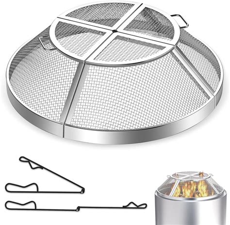 TUSGENK Stainless Steel Fire Pit Spark Screen, Firepit Screen Cover ...