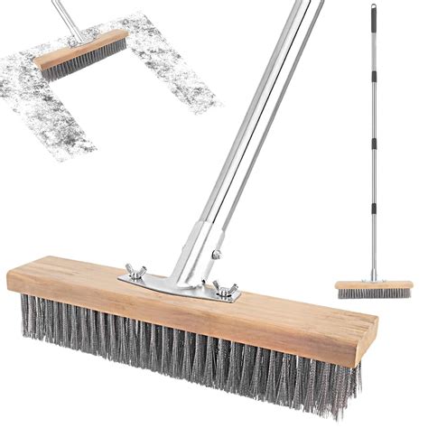Serplex® Stainless Steel Wire Scrub Brush with Long Handle for Deck ...