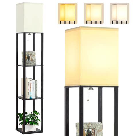 Floor Lamp with Shelves, 3-Tier Modern Floor Lamps for Living Room ...