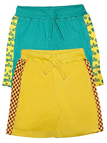 Buy Boys Bike & Check Print Cut and Sew Panel Knit Shorts Pack of 2 ...