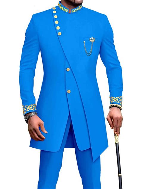 Black White Red Men's Africa Festival Suits 2 Piece Patterned Tailored ...