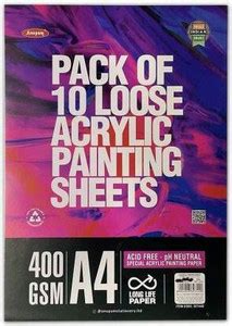 ANUPAM Professional Acrylic Painting Sheets A4 Acid Free Paper for ...