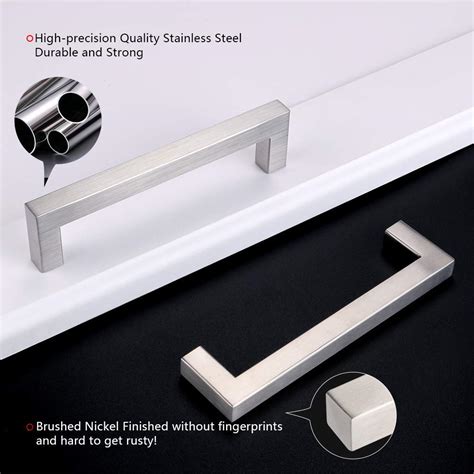 15 Pack homdiy 5 Inch Brushed Nickel Cabinet Pulls Square Cabinet ...