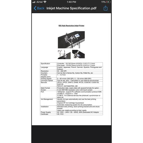 BSI High Resolution Inkjet Printer - Bahuchar SALES INDIA