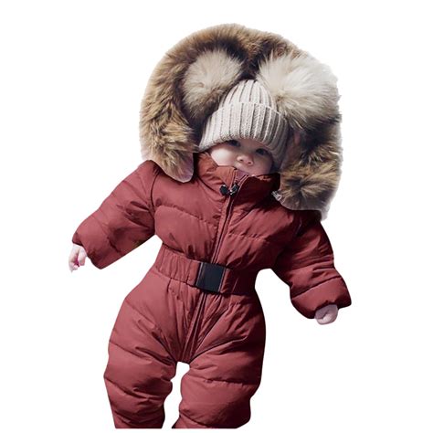 Baby Girls Snow Suits Winter Outwear Romper for Toddler Puffer Jacket ...