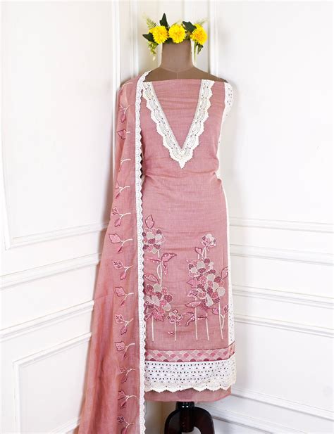 Mul Chanderi Pink Unstitched Suit – CHAWLA SILK STORE