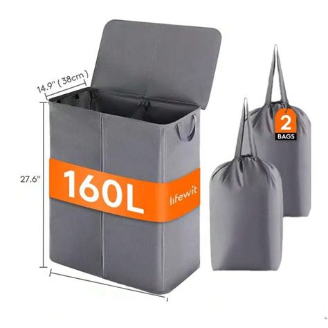 Lifewit Laundry Hamper With Removable Bags - 2-3 Large Clothes Baskets ...