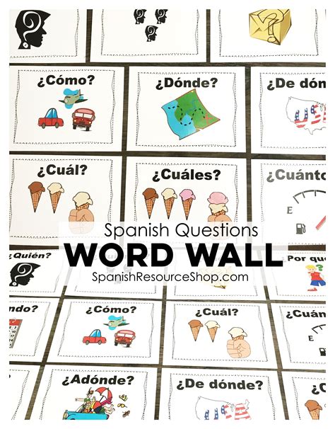 Spanish Question Words Word Wall | Spanish question words, Spanish ...