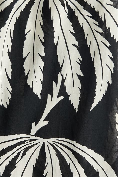 Cotton drawstring trousers - Black/Palm trees - Ladies | H&M IN