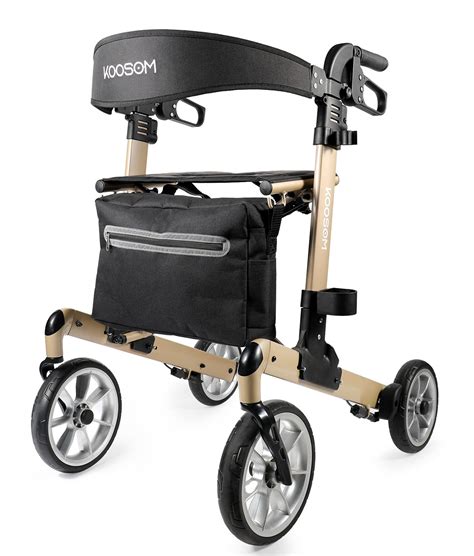 Buy Koosom Rollator Walkers with Seat and Brakes Heavy Duty with 10 ...