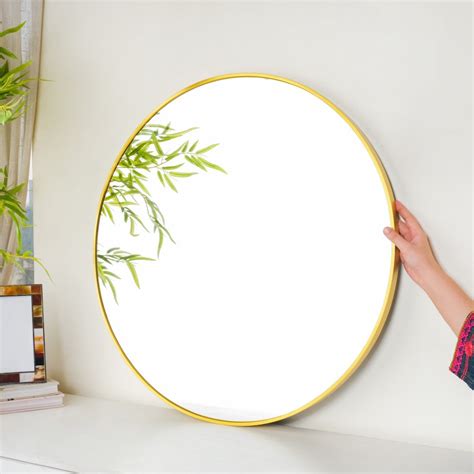 Round Vanity Mirror Gold 27 Inch Online - Premium Wall Mirror | Nestasia