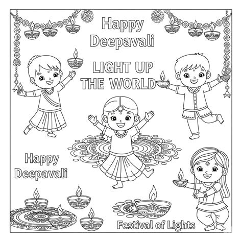 Free Printable Deepavali (Diwali) Coloring Pages for Kids | Festival of ...