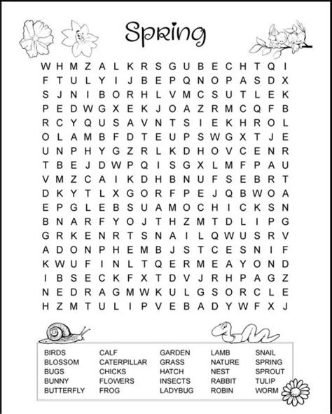 Image result for Word Search Printable Spring