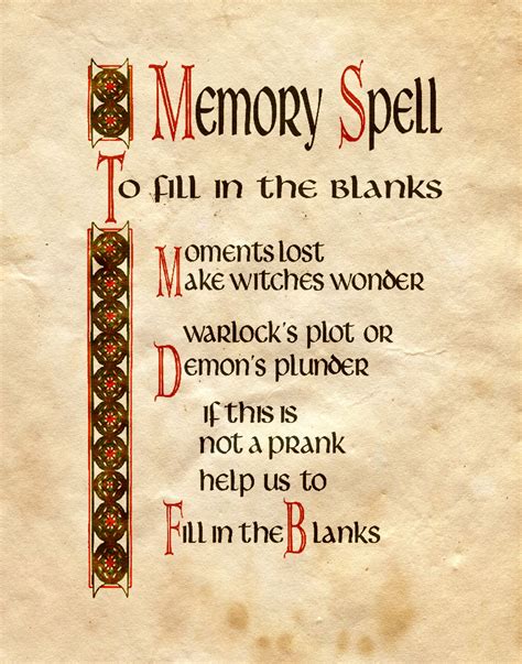 Free Printable Spells
