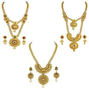 Asmitta Jewellery Set for Women (Golden) (CB205BRCCGLDIV9) : Amazon.in ...