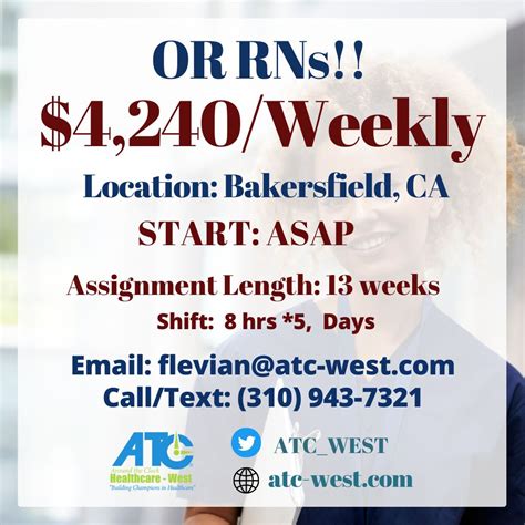 ATC West Healthcare on LinkedIn: ATC West Healthcare is hiring OR RNs ...