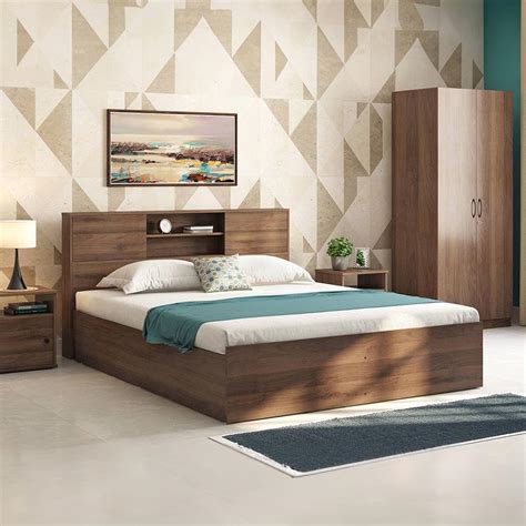 Urban Ladder Amy Storage Bed with Head Board Storage - Queen - Classic ...
