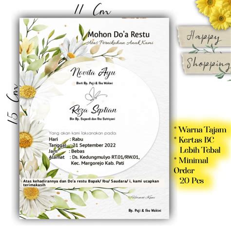 Jual undangan pernikahan/Hajatan/khitanan/syukuran/undangan murah ...