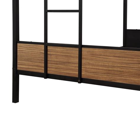 Buy Double bunk bed, modern style steel frame bunk bed, built-in ladder ...