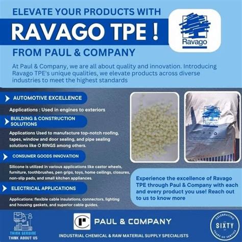 Ravago - Ravago TPE For Plastic Grade (Grade Name: ENSOFT SO-141-60A-T2 ...