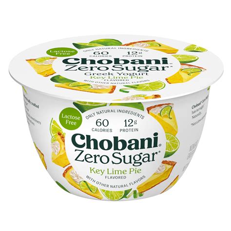 Chobani Zero Sugar Non-Fat Greek Yogurt Key Lime Pie 5.3 oz Cup ...