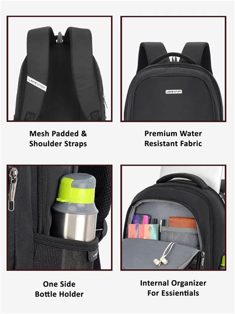 Lavie Sport Prime 36L Laptop Backpack For Men & Women Black