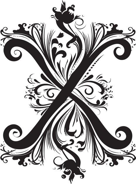 Xenial elegance hospitable font x decor vector xquisite swirls elegant ...