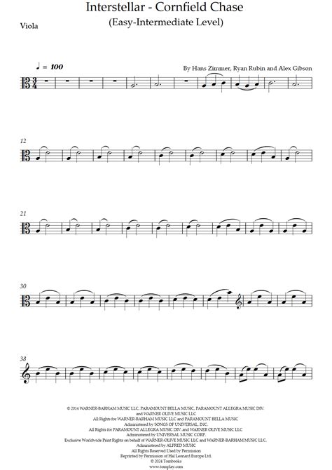 Interstellar - Cornfield Chase (Easy/Intermediate Level) (Zimmer (Hans ...