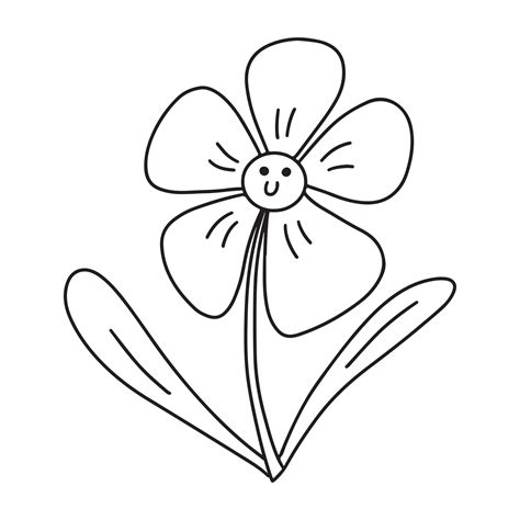 Clipart Flower Outline Black And White