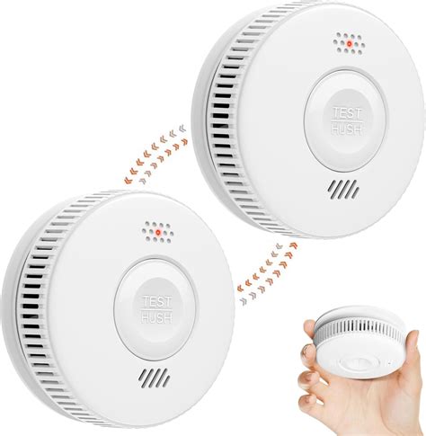 HATHEPHS 10-Year Battery Smoke Detector Interconnected, Wireless Smoke ...