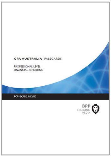 Buy CPA Australia - Financial Reporting: Passcards: Professional level ...