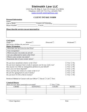 RELATIVE IMMIGRATION CLIENT INTAKE Today's date: Part ... Doc Template ...