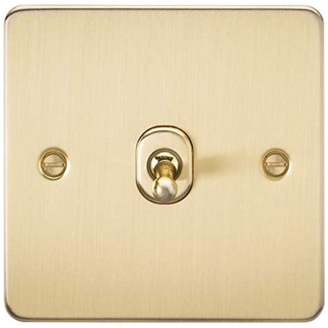 Buy Knightsbridge FP1TOGBB Brushed Brass FPAV1TOGBB Flat Plate 10A 1G 2 ...