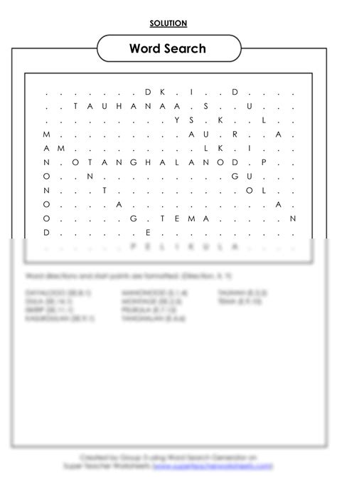 SOLUTION: Super teacher worksheets word search - Studypool